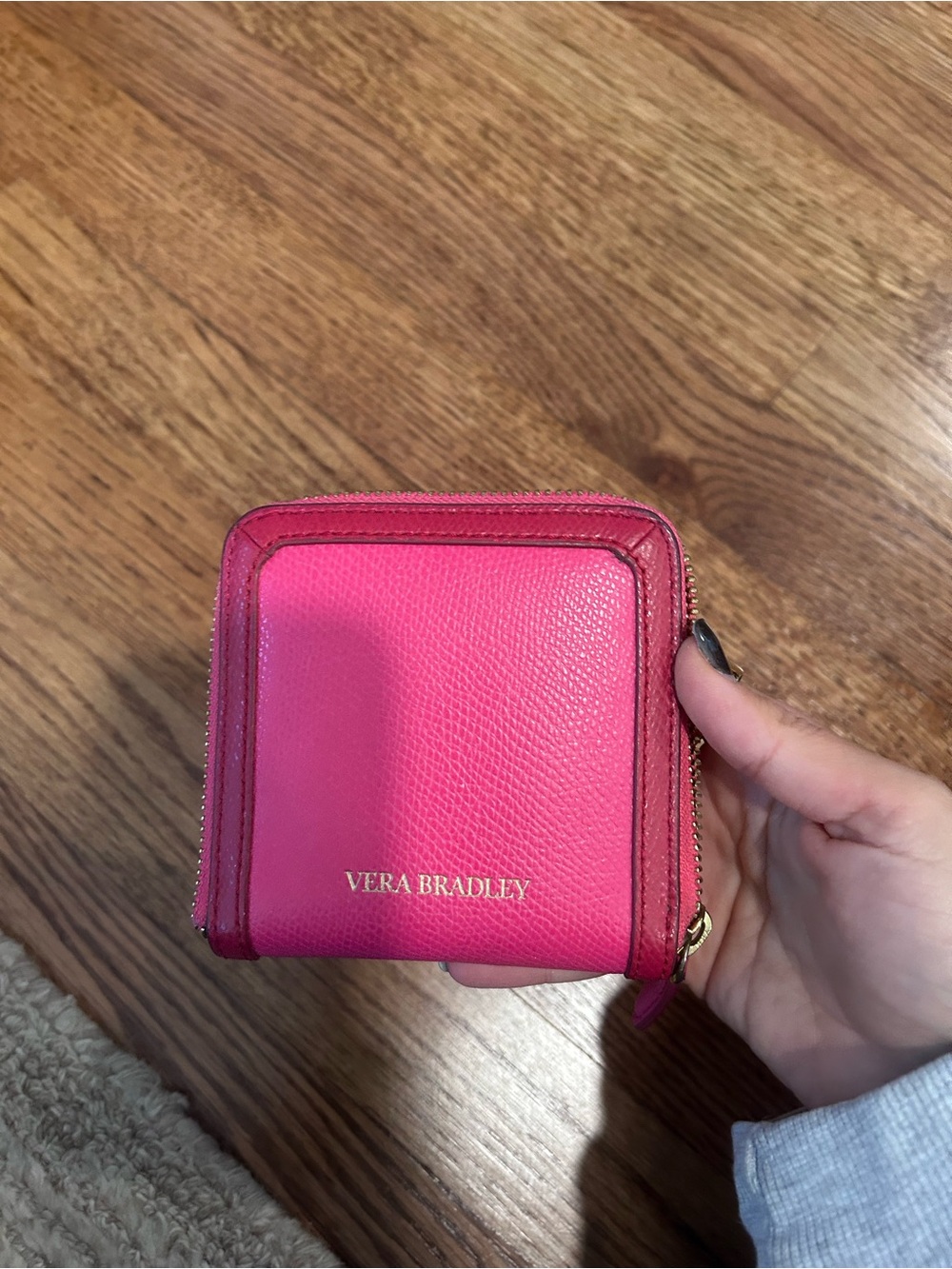 Vera Bradley Bright Pink Zip Around Compact Wallet